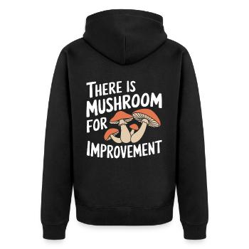 Mushroom Mushrooms Funghi Mushroom - Unisex Premium Organic Zip Hoodie - black - Back - Nico (187cm)