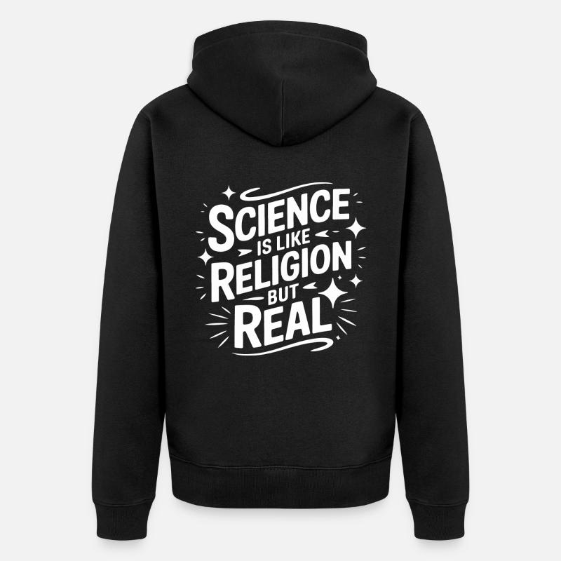 Athéisme, athée, anti-religion, agnostique - Veste à capuche bio Premium Unisexe - noir