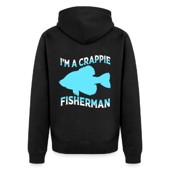 Sonnenbarsch Crappie Fisch Barsch - Unisex Premium Bio Zip Hoodie - Schwarz - Hinten - Nico (187cm)