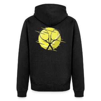 Raquettes de tennis et balle de tennis - Veste à capuche bio Premium Unisexe - noir - Dos - Nico (187cm)
