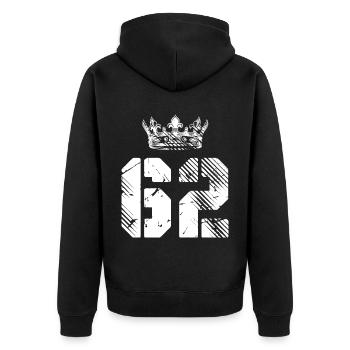 62 Couronne numérique - Veste à capuche bio Premium Unisexe - noir - Dos - Nico (187cm)
