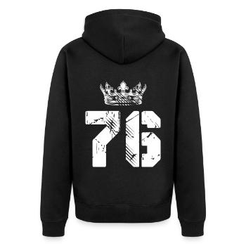76 Couronne numérique - Veste à capuche bio Premium Unisexe - noir - Dos - Nico (187cm)