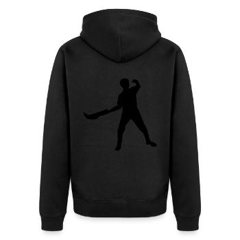 Damen Herren Pelota Basque Pelota Jai Alai - Unisex Premium Bio Zip Hoodie - Schwarz - Hinten - Nico (187cm)