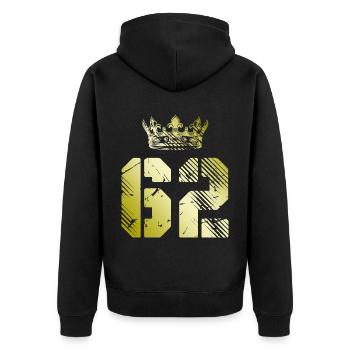 62 Couronne numérique - Veste à capuche bio Premium Unisexe - noir - Dos - Nico (187cm)