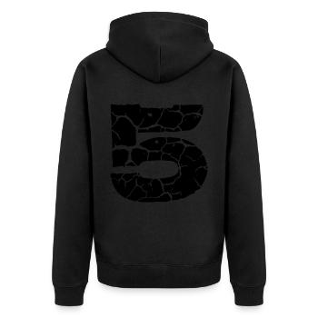 5 Number jersey - Unisex Premium Organic Zip Hoodie - black - Back - Nico (187cm)