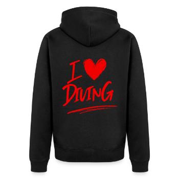 J’adore plonger - Veste à capuche bio Premium Unisexe - noir - Dos - Nico (187cm)