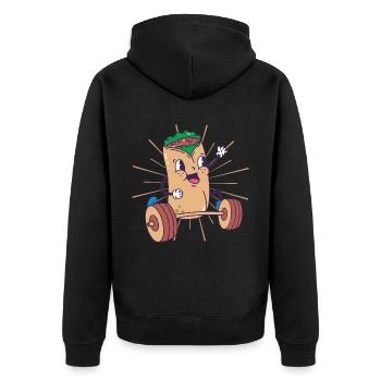 Burrito Weight Squat Fitness Burrito kawaii - Unisex Premium Organic Zip Hoodie - black - Back - Nico (187cm)
