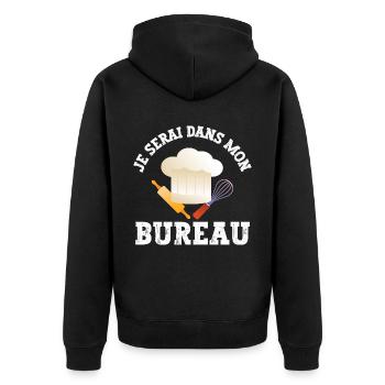 je serai dans mon bureau - Veste à capuche bio Premium Unisexe - noir - Dos - Nico (187cm)