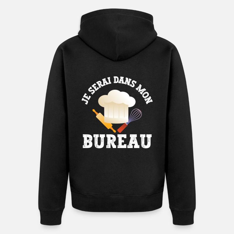 je serai dans mon bureau - Veste à capuche bio Premium Unisexe - noir