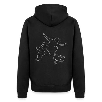 Course libre Parkour Femme Parkour Parcours Hommes - Veste à capuche bio Premium Unisexe - noir - Dos - Nico (187cm)