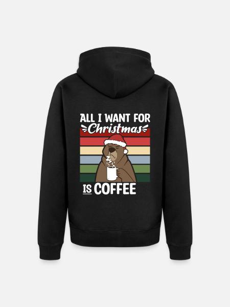 Retro Christmas Saying - Unisex Premium Organic Zip Hoodie - black