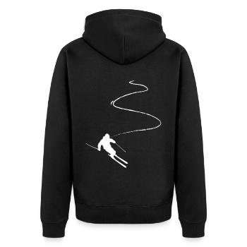 Ligne courbe - Ski - (14) - Veste à capuche bio Premium Unisexe - noir - Dos - Nico (187cm)