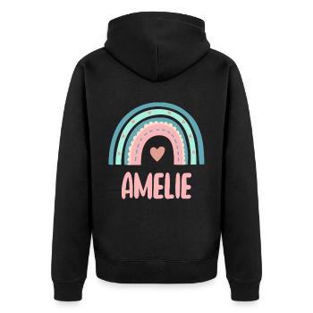 Amélie Nom Rainbow Baby - Veste à capuche bio Premium Unisexe - noir - Dos - Nico (187cm)