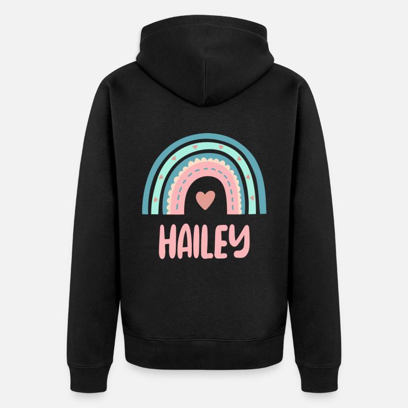 Hailey nomme Rainbow Baby - Veste à capuche bio Premium Unisexe - noir
