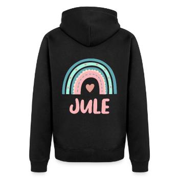 Jule Name Rainbow Baby - Unisex Premium Organic Zip Hoodie - black - Back - Nico (187cm)