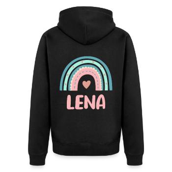 Lena Nom Rainbow Baby - Veste à capuche bio Premium Unisexe - noir - Dos - Nico (187cm)