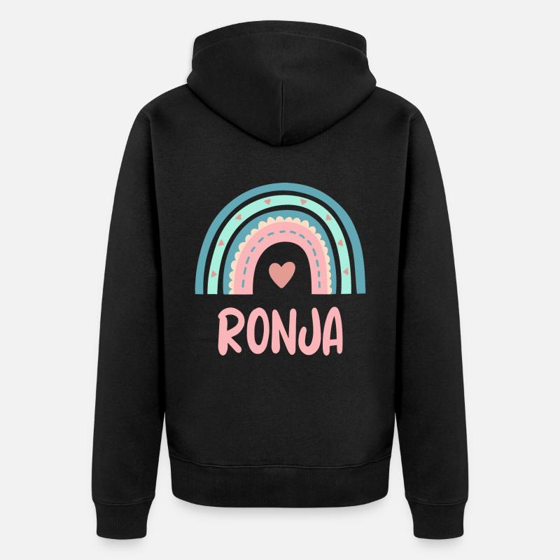 Ronja Nom Rainbow Baby - Veste à capuche bio Premium Unisexe - noir