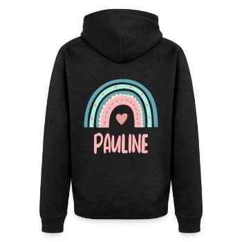 Pauline Nom Rainbow Baby - Veste à capuche bio Premium Unisexe - noir - Dos - Nico (187cm)