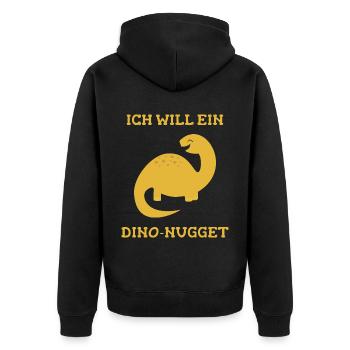 Dino Nugget Nuggets Dinosaurier Geschenk - Unisex Premium Bio Zip Hoodie - Schwarz - Hinten - Nico (187cm)