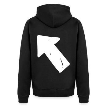 Flèche dessin esquisse blanc - Veste à capuche bio Premium Unisexe - noir - Dos - Nico (187cm)