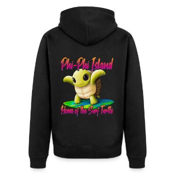 Tortue de surf des îles Phi Phi - Veste à capuche bio Premium Unisexe - noir - Dos - Nico (187cm)