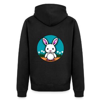 Cute White Sweet White Easter - Unisex Premium Organic Zip Hoodie - black - Back - Nico (187cm)