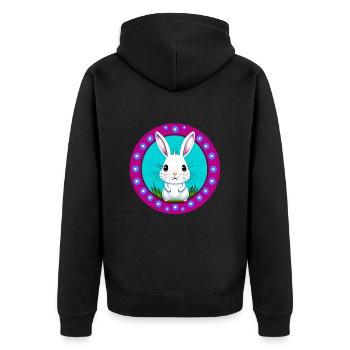 Easter in a Circle - Unisex Premium Organic Zip Hoodie - black - Back - Nico (187cm)