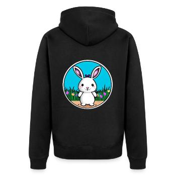 Petit lapin de Pâques blanc - Veste à capuche bio Premium Unisexe - noir - Dos - Nico (187cm)