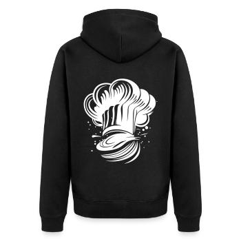 Chapeau de chef Symbole du chef - Veste à capuche bio Premium Unisexe - noir - Dos - Nico (187cm)