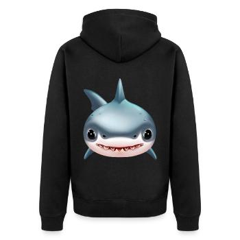 Requin mignon - Veste à capuche bio Premium Unisexe - noir - Dos - Nico (187cm)