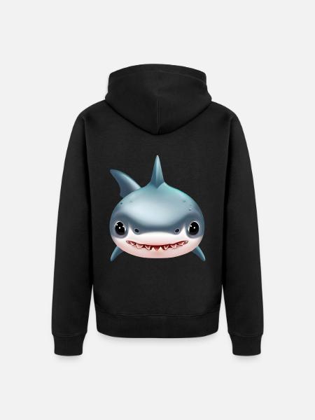 Requin mignon - Veste à capuche bio Premium Unisexe - noir