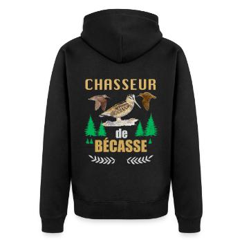Bécasse Belle Des Bois Cadeau Homme Chasseur - Veste à capuche bio Premium Unisexe - noir - Dos - Nico (187cm)