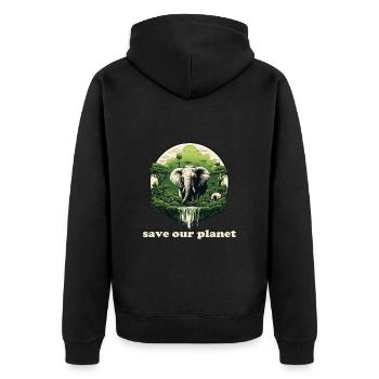 Protection de l’environnement Elephant Lovers Activistes des droits des animaux - Veste à capuche bio Premium Unisexe - noir - Dos - Nico (187cm)