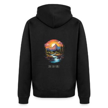 Umweltschutz Klima Aktivist Outfit - Unisex Premium Bio Zip Hoodie - Schwarz - Hinten - Nico (187cm)
