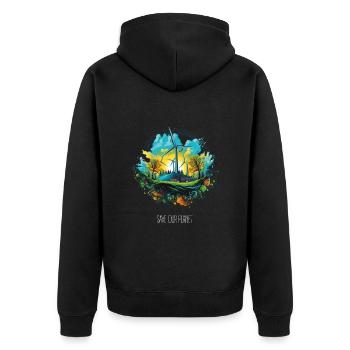 Sauvons notre planète - Protection de l’environnement Protection du climat - Veste à capuche bio Premium Unisexe - noir - Dos - Nico (187cm)
