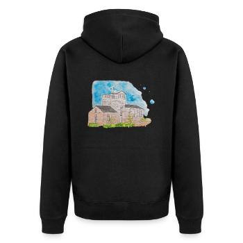 Église Borchemich Erkelenz 41812 Kreis Heinsberg - Veste à capuche bio Premium Unisexe - noir - Dos - Nico (187cm)