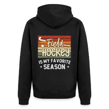 Bases de l’entraînement de l’équipe de hockey sur gazon pour les filles - Veste à capuche bio Premium Unisexe - noir - Dos - Nico (187cm)