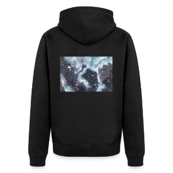 galaxie nébuleuse galaxie nébuleuse nerd astronomie espace - Veste à capuche bio Premium Unisexe - noir - Dos - Nico (187cm)