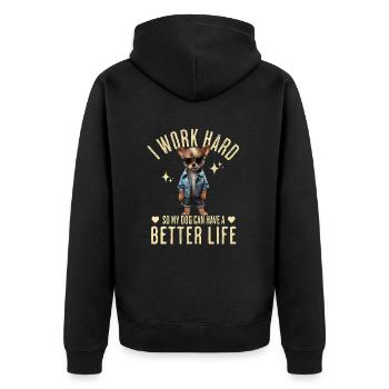 Hund Hunde Lustiger Spruch chihuahua - Unisex Premium Bio Zip Hoodie - Schwarz - Hinten - Nico (187cm)