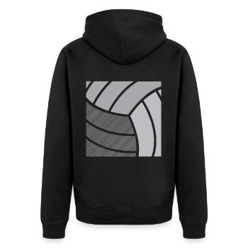 Volleyball - Unisex Premium Organic Zip Hoodie - black - Back - Nico (187cm)