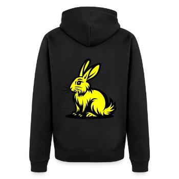 Hase Ostern - Unisex Premium Bio Zip Hoodie - Schwarz - Hinten - Nico (187cm)