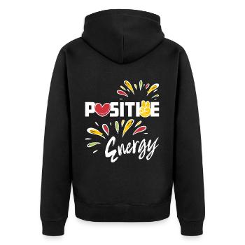 Énergie positive - Optimisme Positivité - Veste à capuche bio Premium Unisexe - noir - Dos - Nico (187cm)