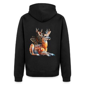Cerf - Veste à capuche bio Premium Unisexe - noir - Dos - Nico (187cm)
