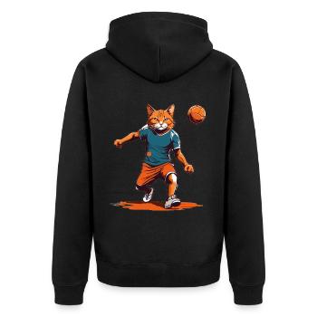 Chat de handball Style streetwear iconique - Veste à capuche bio Premium Unisexe - noir - Dos - Nico (187cm)