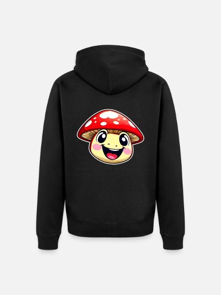 Funny little toadstool - Unisex Premium Organic Zip Hoodie - black
