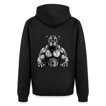 Gymnase d’entraînement des muscles du chien - Veste à capuche bio Premium Unisexe - noir - Dos - Nico (187cm)