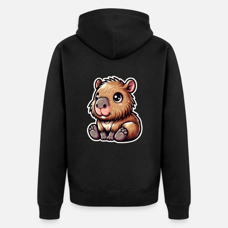Capybara - Veste à capuche bio Premium Unisexe - noir