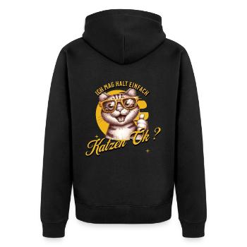 I just like cats - Unisex Premium Organic Zip Hoodie - black - Back - Nico (187cm)