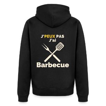 J'Peux pas j'ai barbecue - Veste à capuche bio Premium Unisexe - noir - Dos - Nico (187cm)