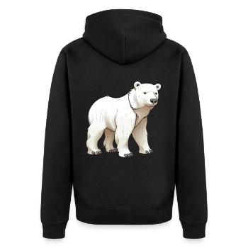 Polar Bear Animal Polar Bear - Unisex Premium Organic Zip Hoodie - black - Back - Nico (187cm)